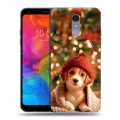 Дизайнерский пластиковый чехол для LG Q7 Новый год