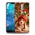 Дизайнерский пластиковый чехол для Nokia 7.1 Новый год