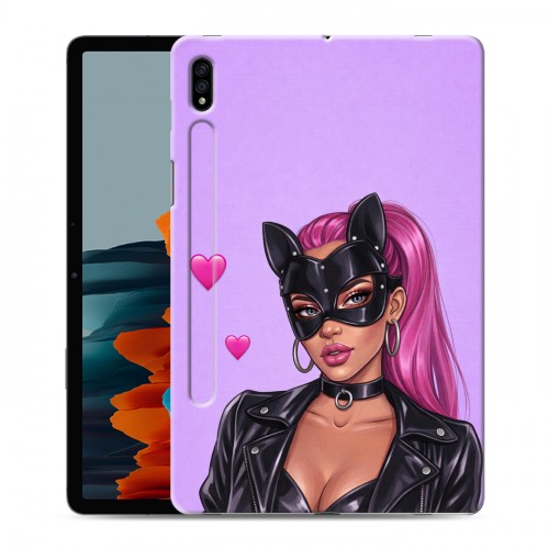 Дизайнерский силиконовый чехол для Samsung Galaxy Tab S7 женский