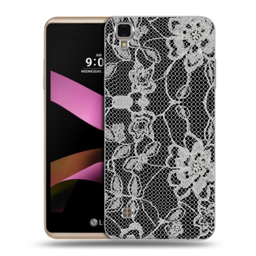 Дизайнерский силиконовый чехол для LG X Style Черные кружева