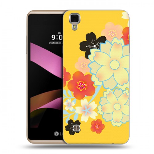 Дизайнерский пластиковый чехол для LG X Style Цветы кимоно