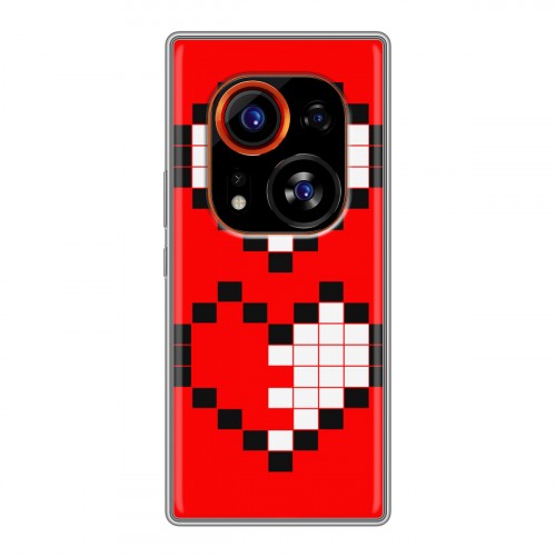 Дизайнерский силиконовый чехол для Tecno Phantom X2 Pro Пиксельные сердца