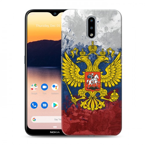 Дизайнерский силиконовый чехол для Nokia 2.3 Российский флаг и герб