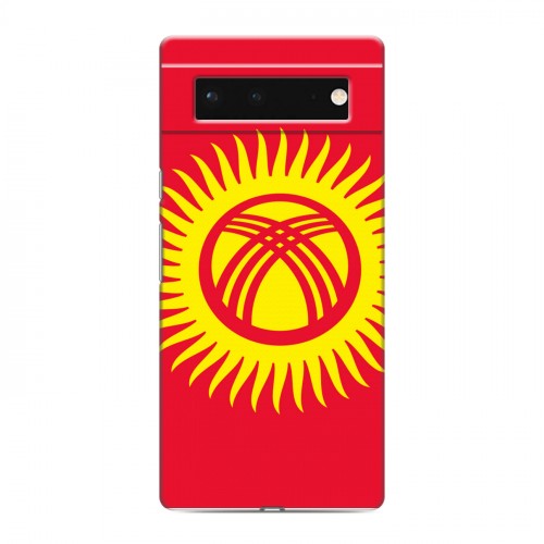 Дизайнерский силиконовый с усиленными углами чехол для Google Pixel 6 Флаг Киргизии