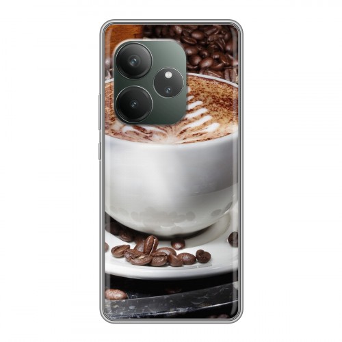 Дизайнерский силиконовый чехол для Realme GT 6 Кофе напиток