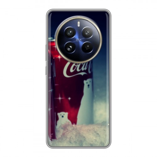 Дизайнерский силиконовый чехол для Realme 12 Pro Plus Coca-cola