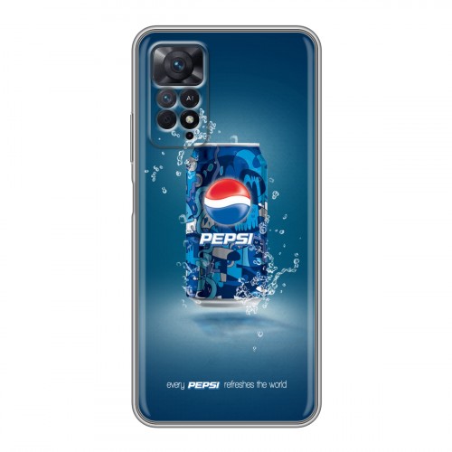 Дизайнерский силиконовый чехол для Xiaomi Redmi Note 11 Pro Pepsi