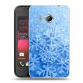 Дизайнерский пластиковый чехол для HTC Desire 200 Снежинки