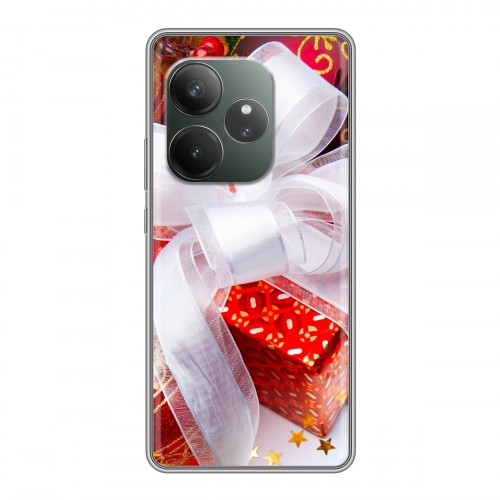 Дизайнерский силиконовый чехол для Realme GT 6 Новогодняя хвоя