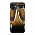 Дизайнерский силиконовый чехол для Iphone 12 Новогодние бокалы