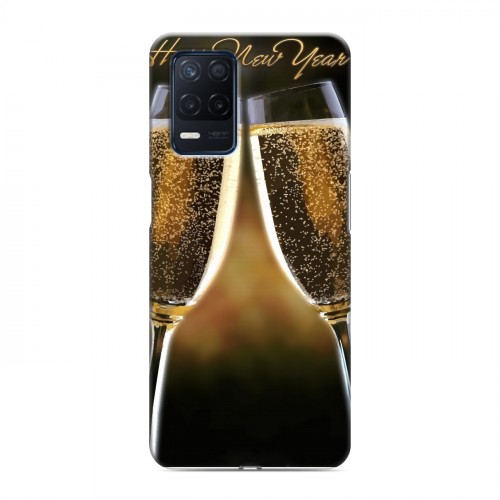 Дизайнерский силиконовый чехол для Realme Narzo 30 5G Новогодние бокалы