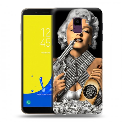 Дизайнерский пластиковый чехол для Samsung Galaxy J6 Мерлин Монро