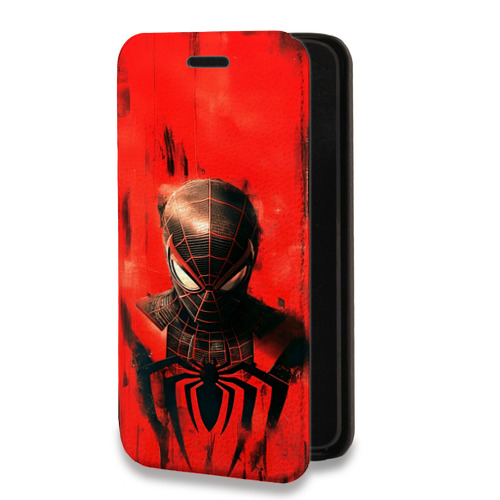 Дизайнерский горизонтальный чехол-книжка для TCL 10L человек паук spiderman