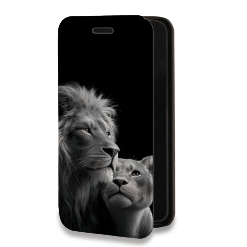 Дизайнерский горизонтальный чехол-книжка для Samsung Galaxy S8 Лев кошки