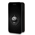 Дизайнерский горизонтальный чехол-книжка для Tecno Spark 8C Герб Флаг СССР