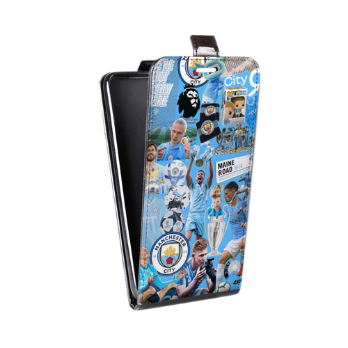 Дизайнерский вертикальный чехол-книжка для HTC Desire 601 Man City Манчестер Сити