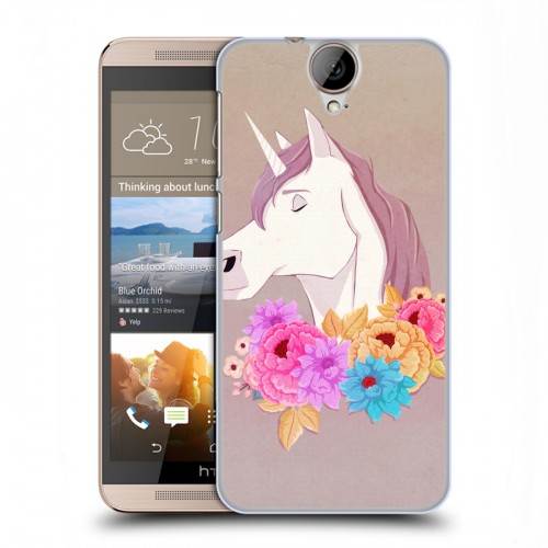 Дизайнерский пластиковый чехол для HTC One E9+ Животные с цветами