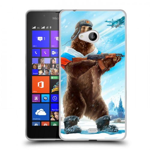 Дизайнерский пластиковый чехол для Microsoft Lumia 540 Российский флаг
