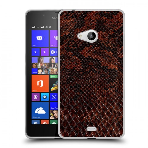 Дизайнерский пластиковый чехол для Microsoft Lumia 540 Змеиная кожа