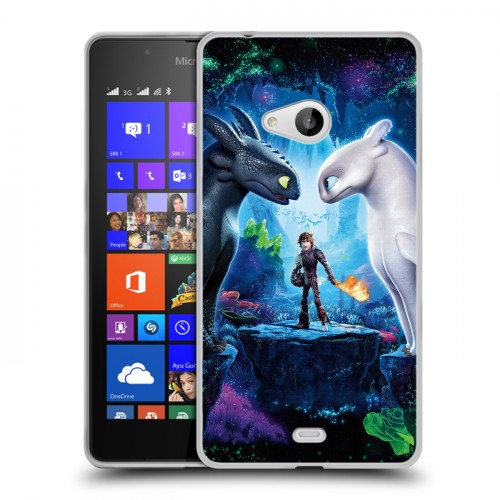 Дизайнерский пластиковый чехол для Microsoft Lumia 540 Как приручить дракона 3