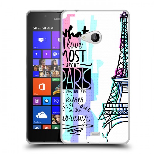 Дизайнерский пластиковый чехол для Microsoft Lumia 540 Городские символы