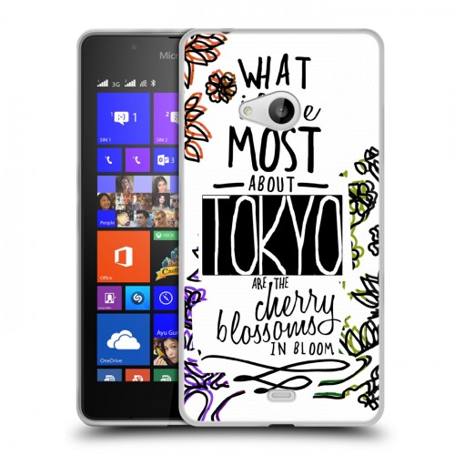 Дизайнерский пластиковый чехол для Microsoft Lumia 540 Городские символы