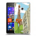 Дизайнерский пластиковый чехол для Microsoft Lumia 540 Столичные зарисовки