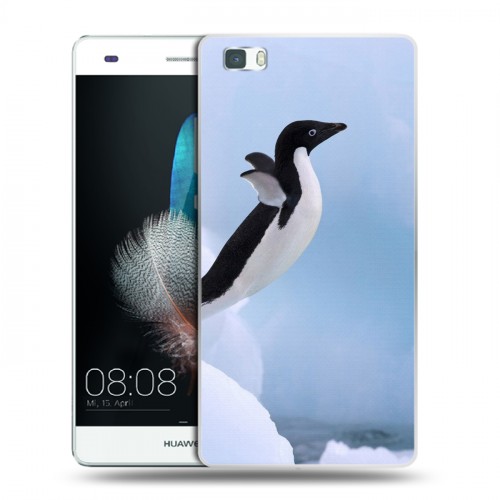 Дизайнерский пластиковый чехол для Huawei P8 Lite Пингвины