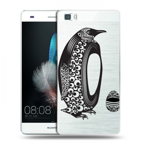Полупрозрачный дизайнерский пластиковый чехол для Huawei P8 Lite Каллиграфия животных
