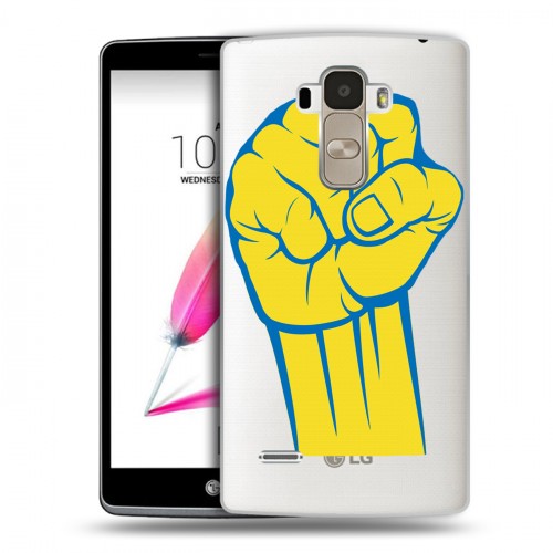 Полупрозрачный дизайнерский силиконовый чехол для LG G4 Stylus Флаг Украины