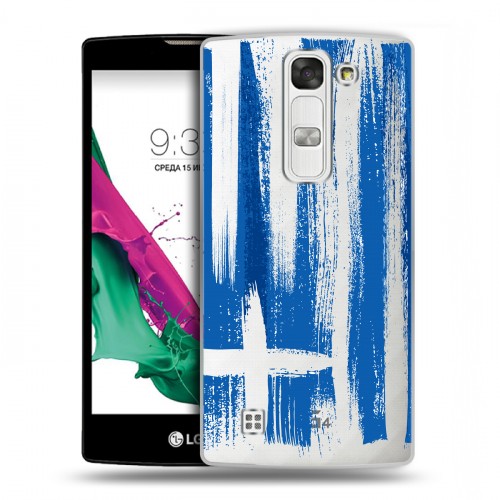 Полупрозрачный дизайнерский пластиковый чехол для LG G4c флаг греции