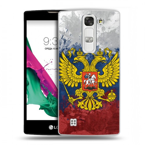 Дизайнерский пластиковый чехол для LG G4c Российский флаг и герб