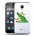 Полупрозрачный дизайнерский пластиковый чехол для Meizu M2 Note Прозрачные крокодилы