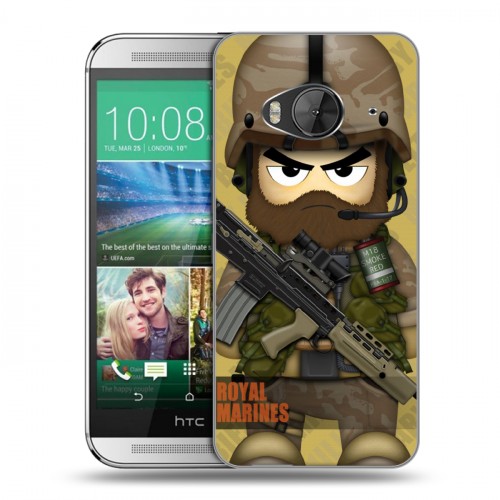 Дизайнерский силиконовый чехол для HTC One ME Армейцы мультяшки