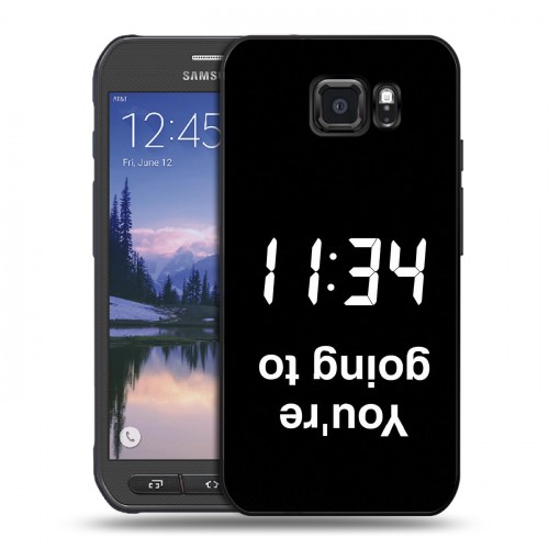 Дизайнерский пластиковый чехол для Samsung Galaxy S6 Active Черно и кратко