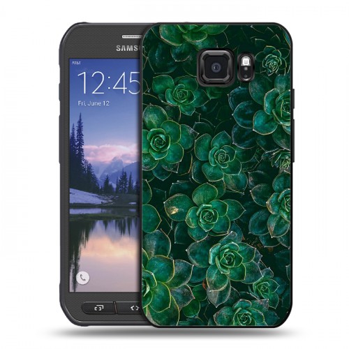 Дизайнерский пластиковый чехол для Samsung Galaxy S6 Active Нуарные листья