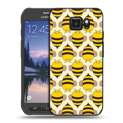 Дизайнерский пластиковый чехол для Samsung Galaxy S6 Active Пчелиные узоры