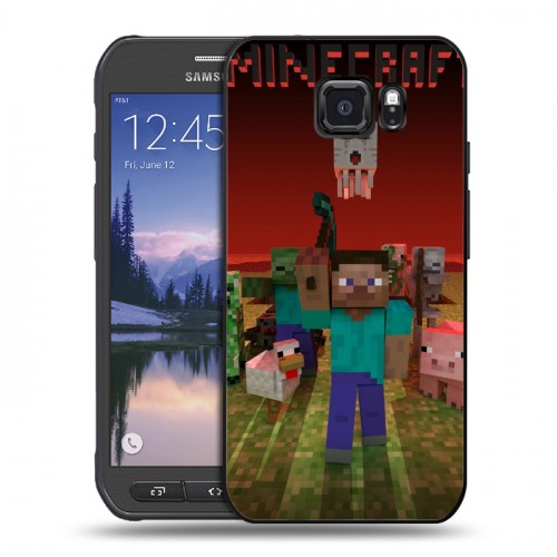 Дизайнерский пластиковый чехол для Samsung Galaxy S6 Active Minecraft