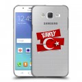 Полупрозрачный дизайнерский пластиковый чехол для Samsung Galaxy J5 Флаг Турции