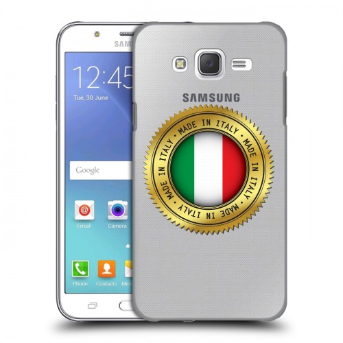 Полупрозрачный дизайнерский пластиковый чехол для Samsung Galaxy J5 Флаг Италии