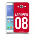 Дизайнерский пластиковый чехол для Samsung Galaxy J5 Red White Fans