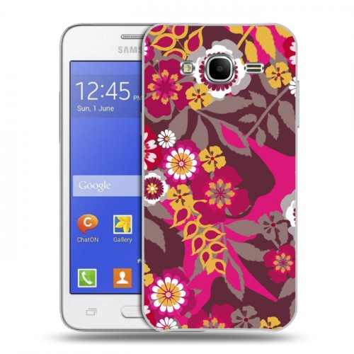 Дизайнерский пластиковый чехол для Samsung Galaxy J7 Цветочные паттерны
