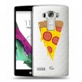 Полупрозрачный дизайнерский пластиковый чехол для LG G4 S Прозрачная Пицца