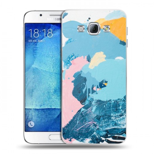 Дизайнерский пластиковый чехол для Samsung Galaxy A8 Мазки краски
