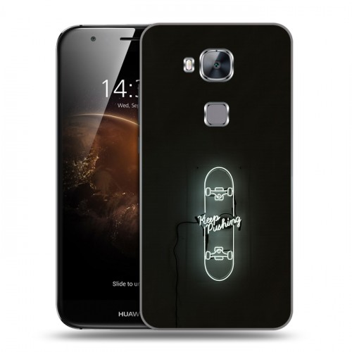 Дизайнерский силиконовый чехол для Huawei G8 Минимализм на черном
