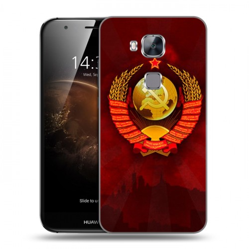 Дизайнерский силиконовый чехол для Huawei G8 Флаг СССР