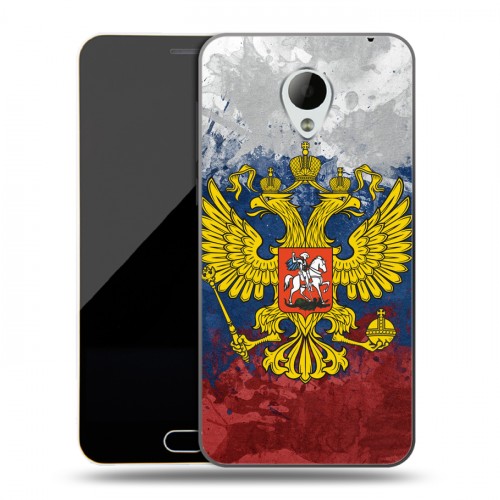 Дизайнерский силиконовый чехол для Meizu M2 Mini Российский флаг и герб
