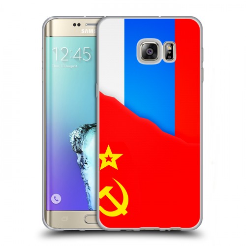 Дизайнерский пластиковый чехол для Samsung Galaxy S6 Edge Plus Флаг СССР 