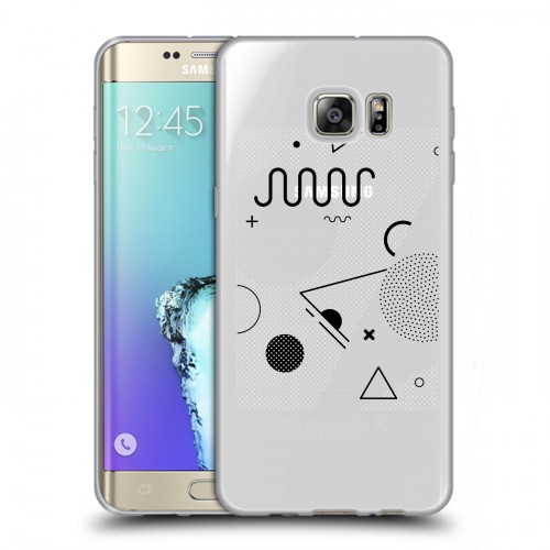 Полупрозрачный дизайнерский пластиковый чехол для Samsung Galaxy S6 Edge Plus Абстракции 1