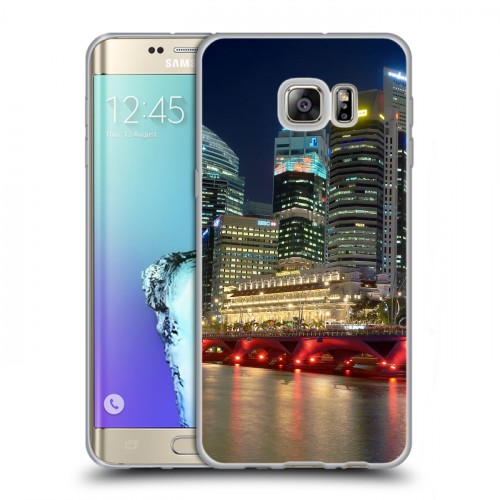 Дизайнерский пластиковый чехол для Samsung Galaxy S6 Edge Plus Сингапур